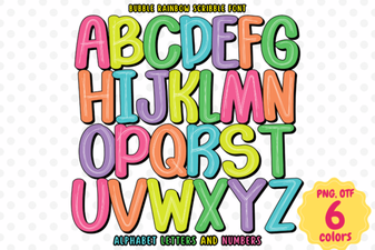 Bubble Rainbow Scribble Font for Fun Creative Designs
