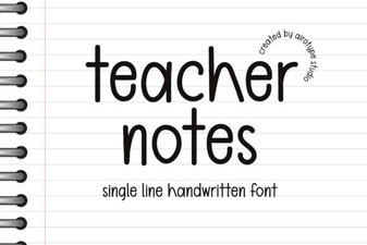 Teacher Notes Font - Handwritten Script Font for Educators